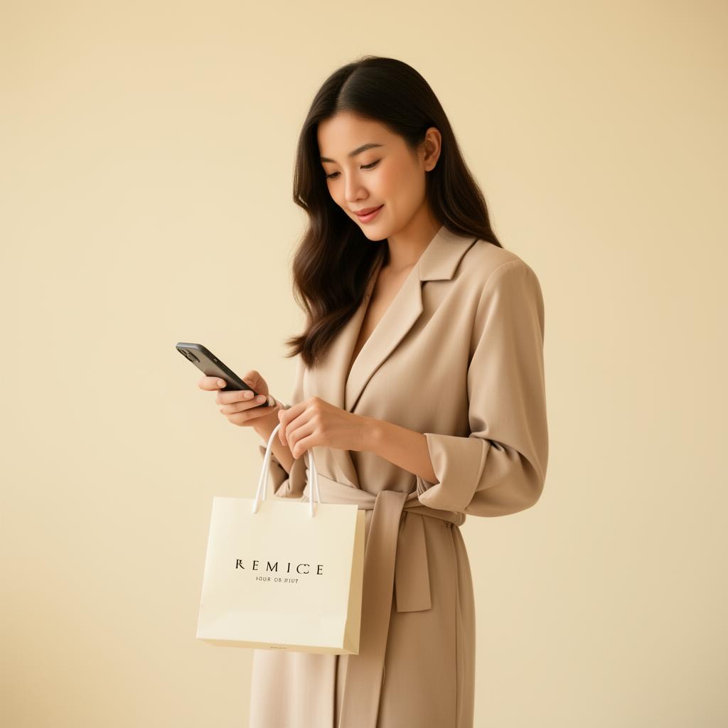 APAC shopper checking a brand notification on her phone - loovo.ai engages customers at the right moment